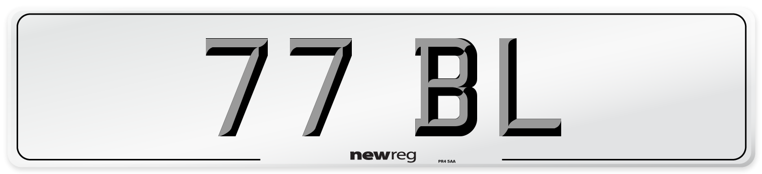 77 BL Number Plate from New Reg